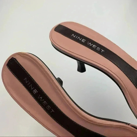 Nine West Yara heels sz 6 mauve pink leather square toe slides vintage 90s y2k - Picture 9 of 11